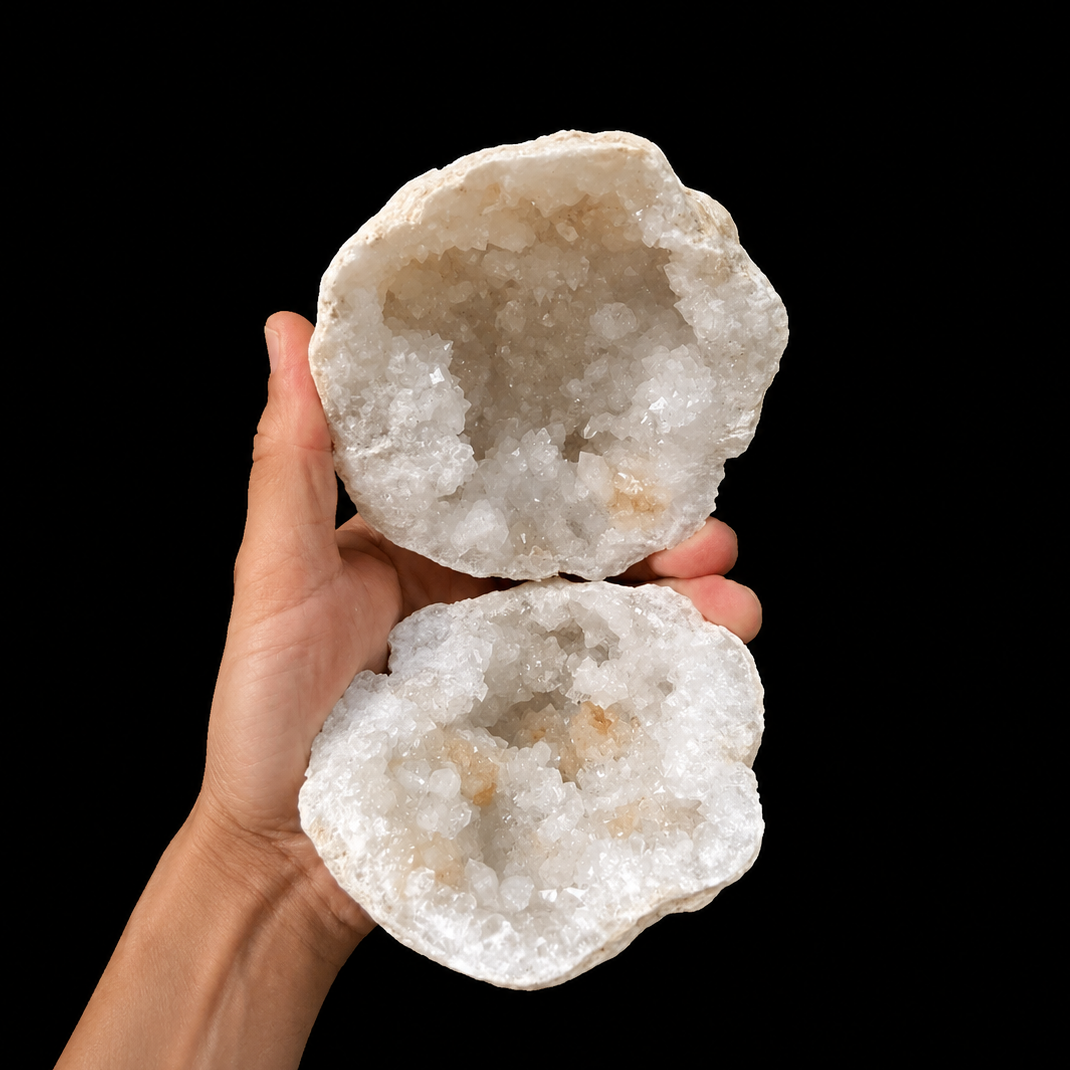 Quartz Geode Pair