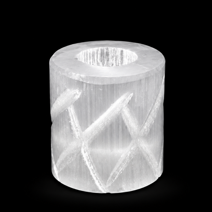 Diamond Selenite Candle Holder