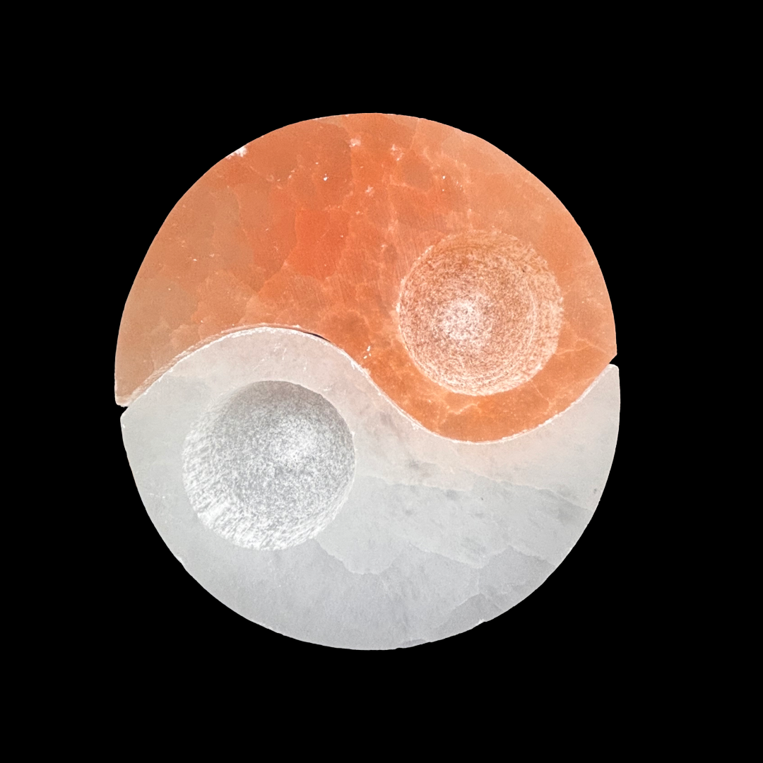 Yin Yang Selenite Candle Holder