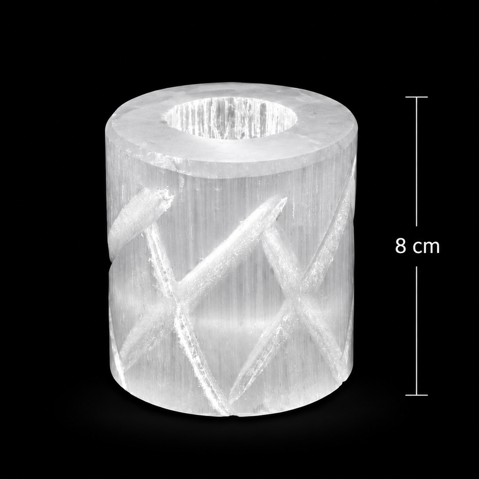 Diamond Selenite Candle Holder