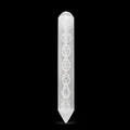 Crystal wand with engravings on a black background