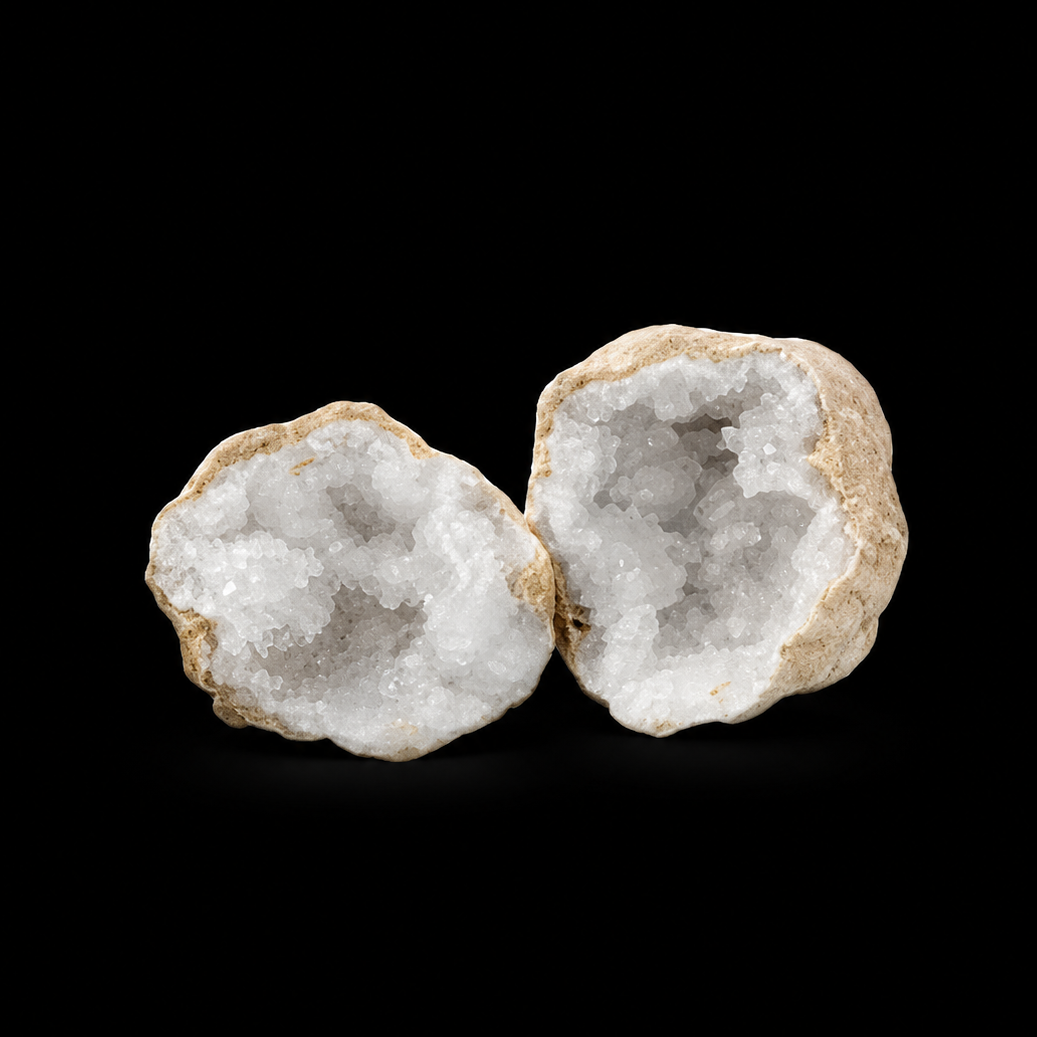 Clear Quartz Geode Pair