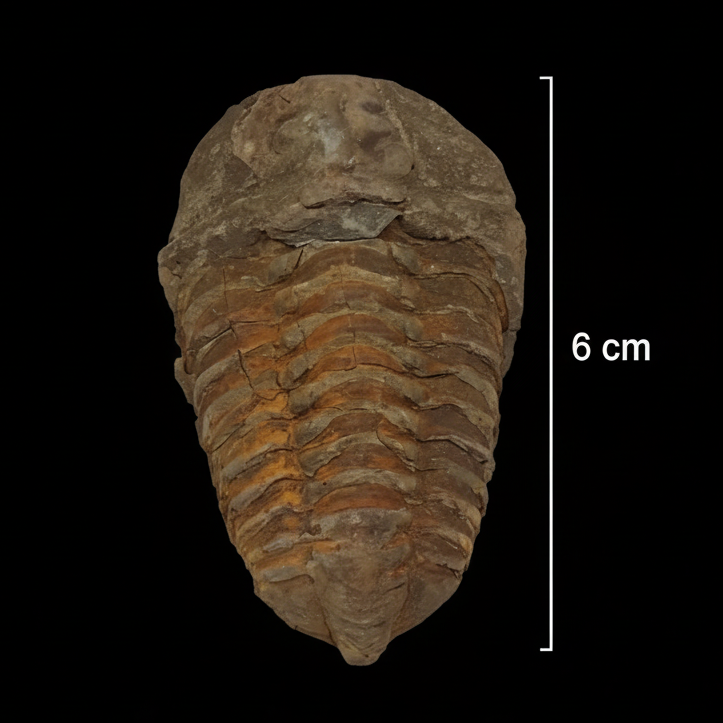 Trilobite fossil with size measurement in cm natural fossil Morocco display

